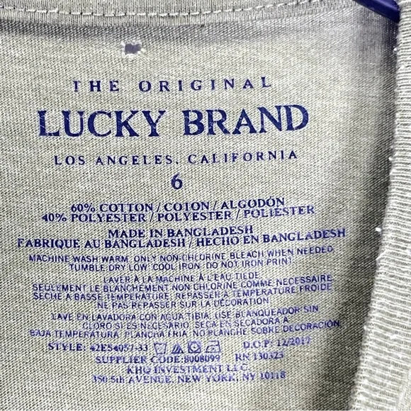 LUCKY BRAND Wild Bear White Print On Green Shirt - Picture 2 of 4